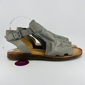 Miz Mooz Women's Fifi Glacier Leather Ankle-Strap Sandals Size 42 EU/ 10.5-11 US